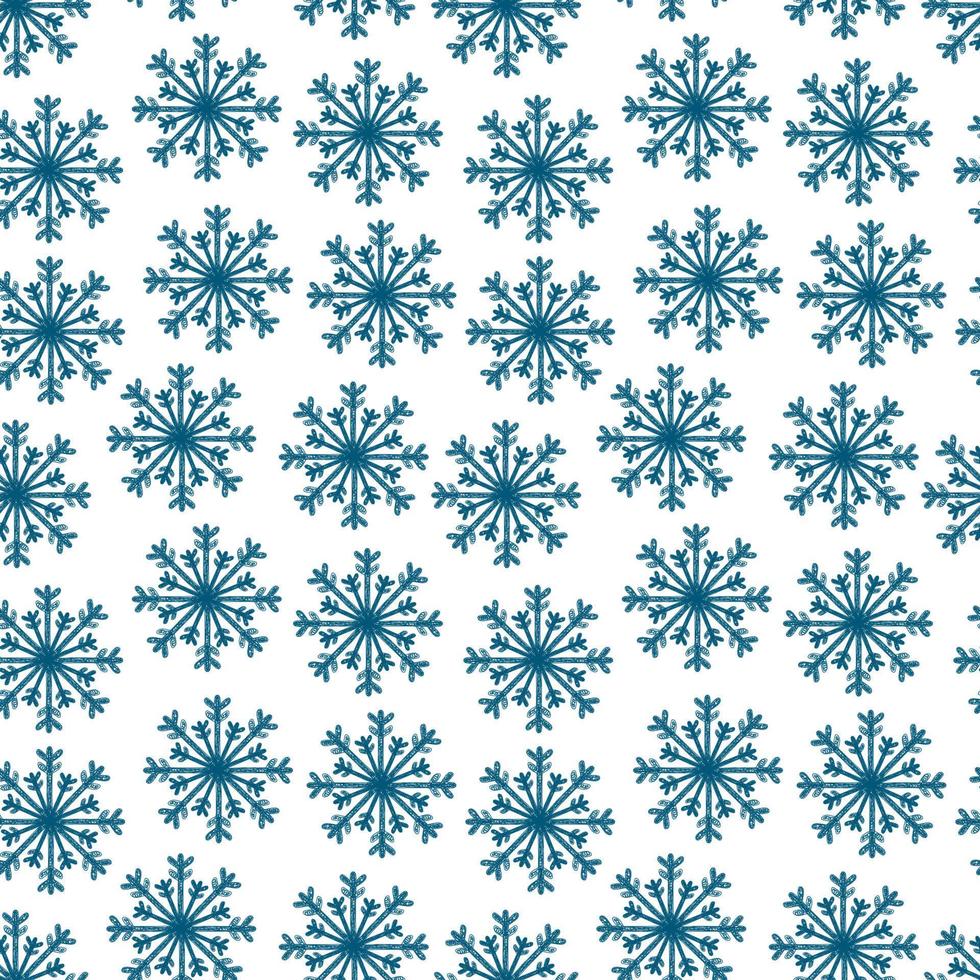 fondo de copo de nieve de Navidad transparente. copos de nieve de invierno dibujo a mano patrón sin fisuras. diseño navideño. vector