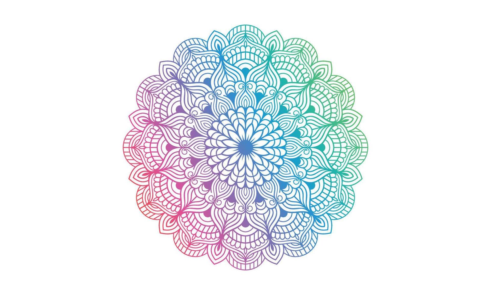 Colorful Mandala Illustration on doodle style. Vector hand drawn doodle mandala with hearts. Bright colors mandala design for print, poster, cover, brochure, flyer, banner, book cover.