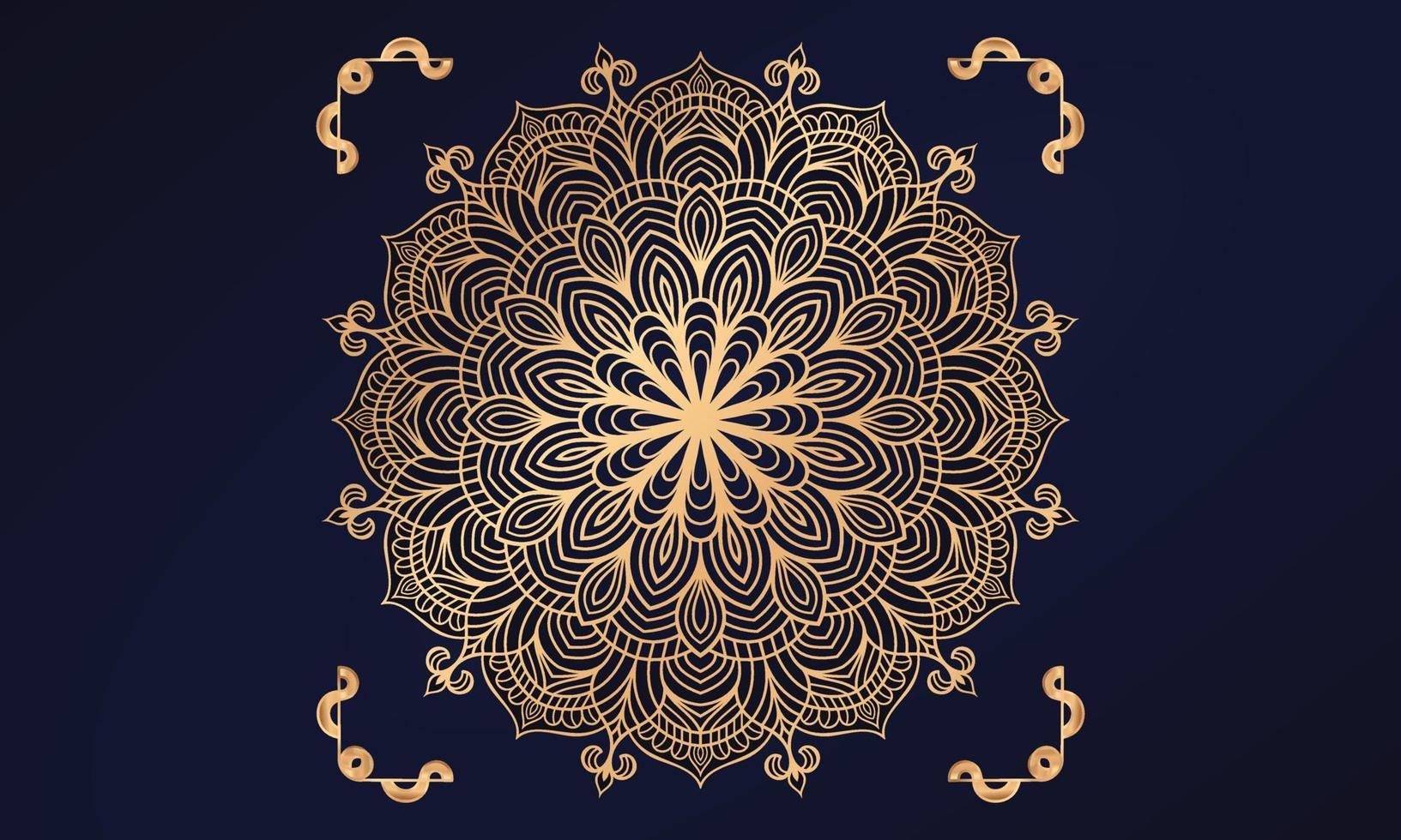 diseño de fondo de mandala de lujo con patrón arabesco dorado estilo árabe islámico oriental. diseño de mandala decorativo para impresión, póster, portada, folleto, volante, pancarta. vector