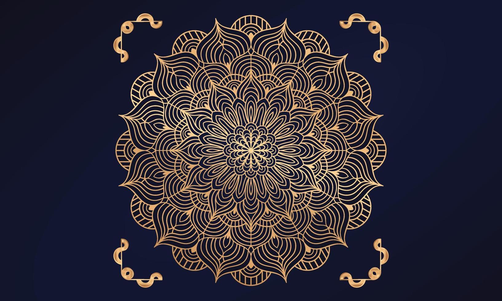 diseño de fondo de mandala de lujo con patrón arabesco dorado estilo árabe islámico oriental. diseño de mandala decorativo para impresión, póster, portada, folleto, volante, pancarta. vector