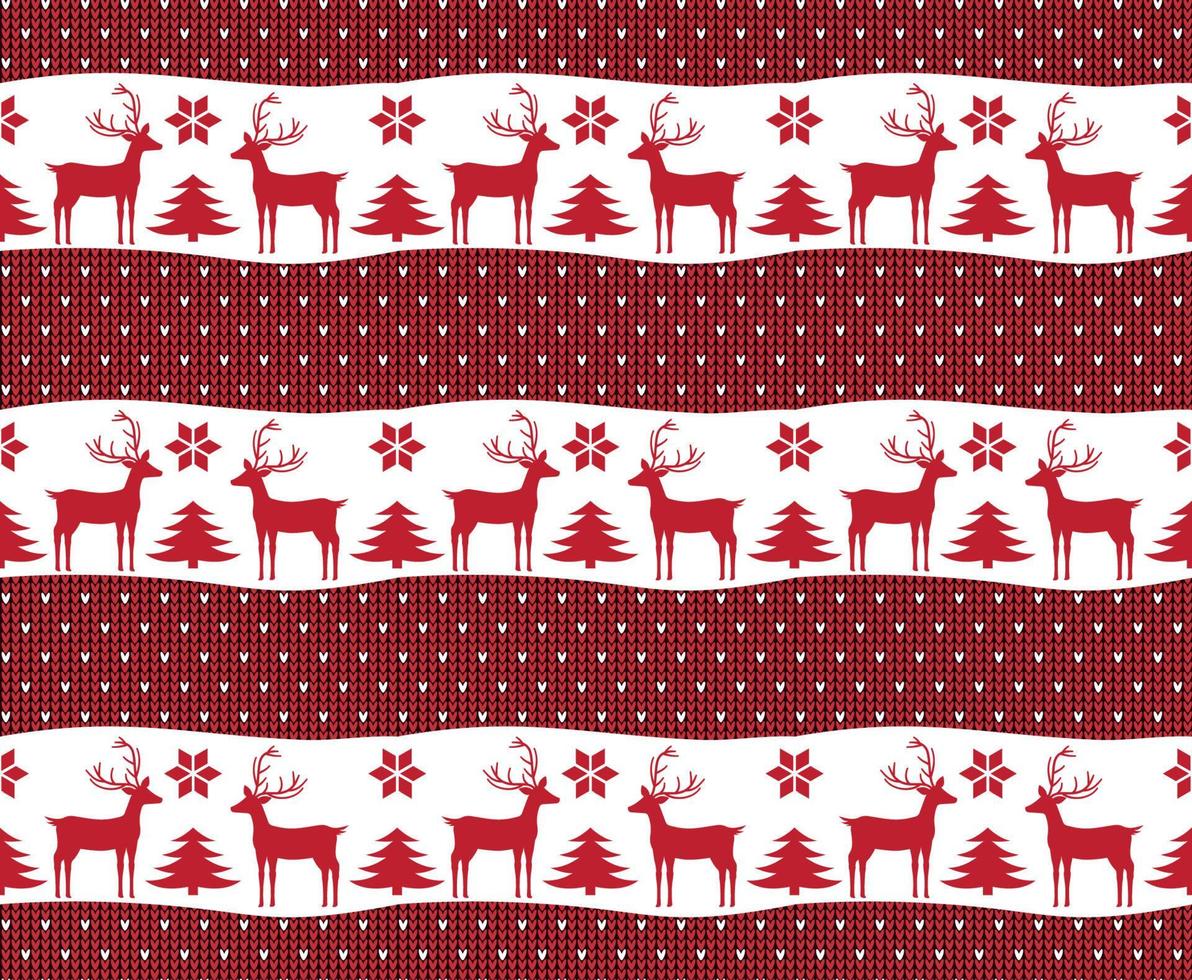 Knitted Christmas and New Year pattern esp 10 vector