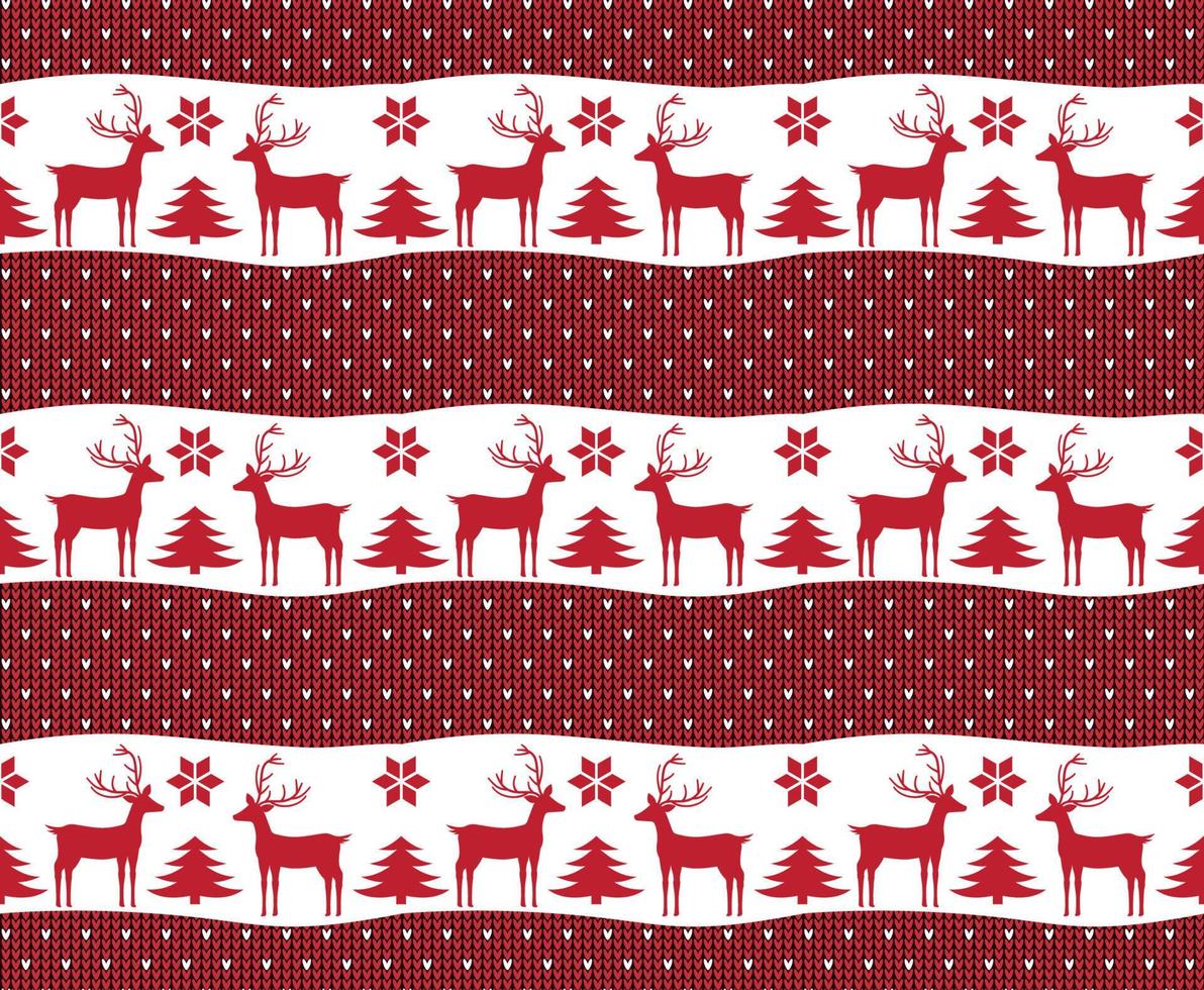 Knitted Christmas and New Year pattern esp 10 vector