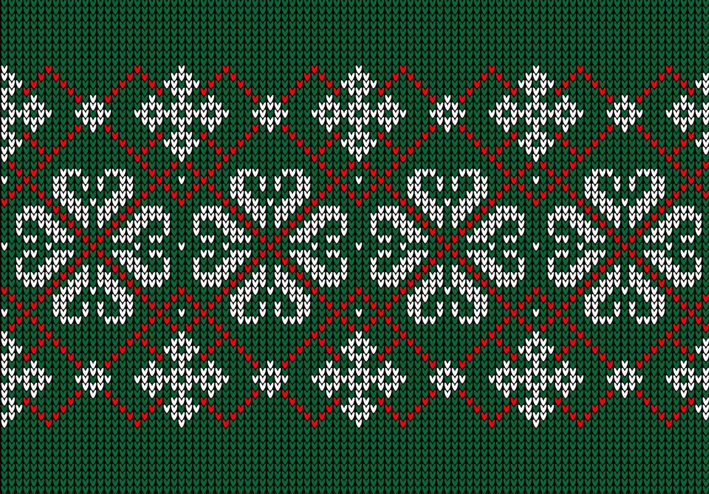 Knitted Christmas and New Year pattern. Wool Knitting Sweater Design. Wallpaper wrapping paper textile print. vector