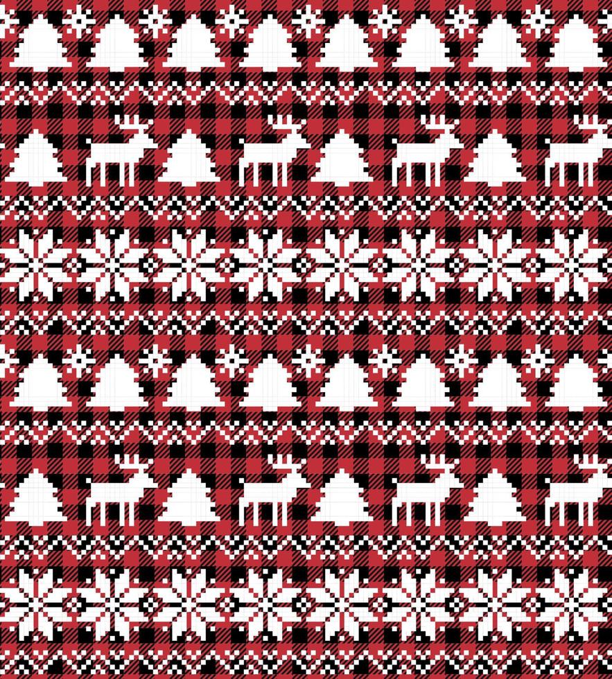 patrón de navidad y año nuevo en buffalo plaid. fondo festivo para diseño e impresión vector