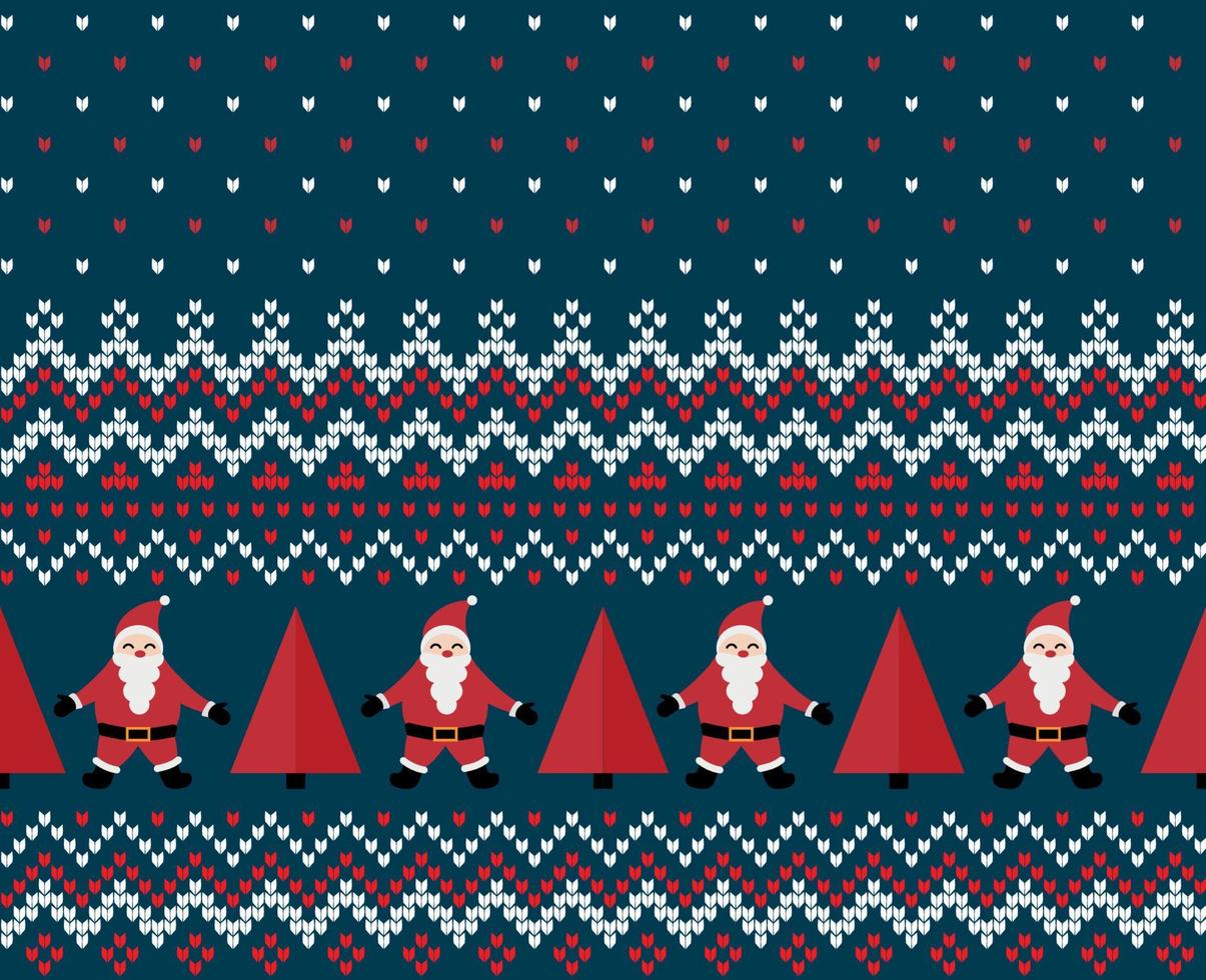Knitted Christmas and New Year pattern vector