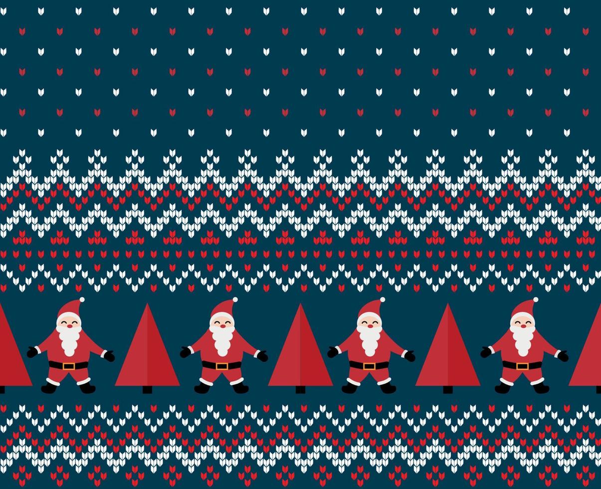 Knitted Christmas and New Year pattern vector