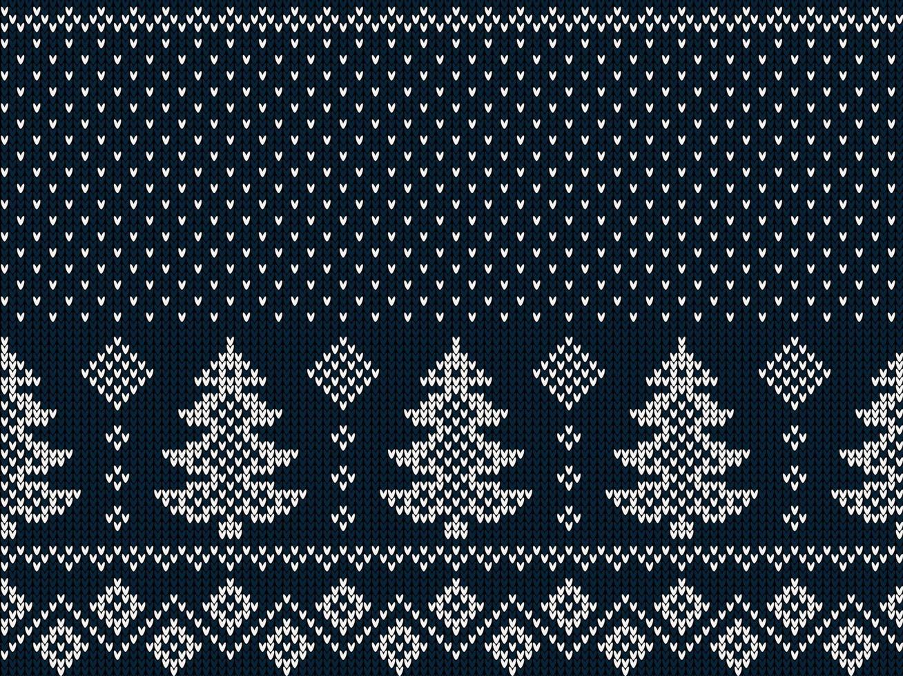 Knitted Christmas and New Year pattern in cow. Wool Knitting Sweater Design. Wallpaper wrapping paper textile print. vector