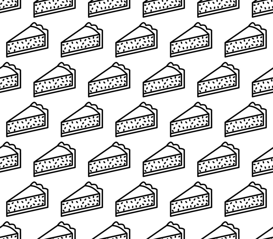 Outline apple pie seamless pattern isolated on white background. vector