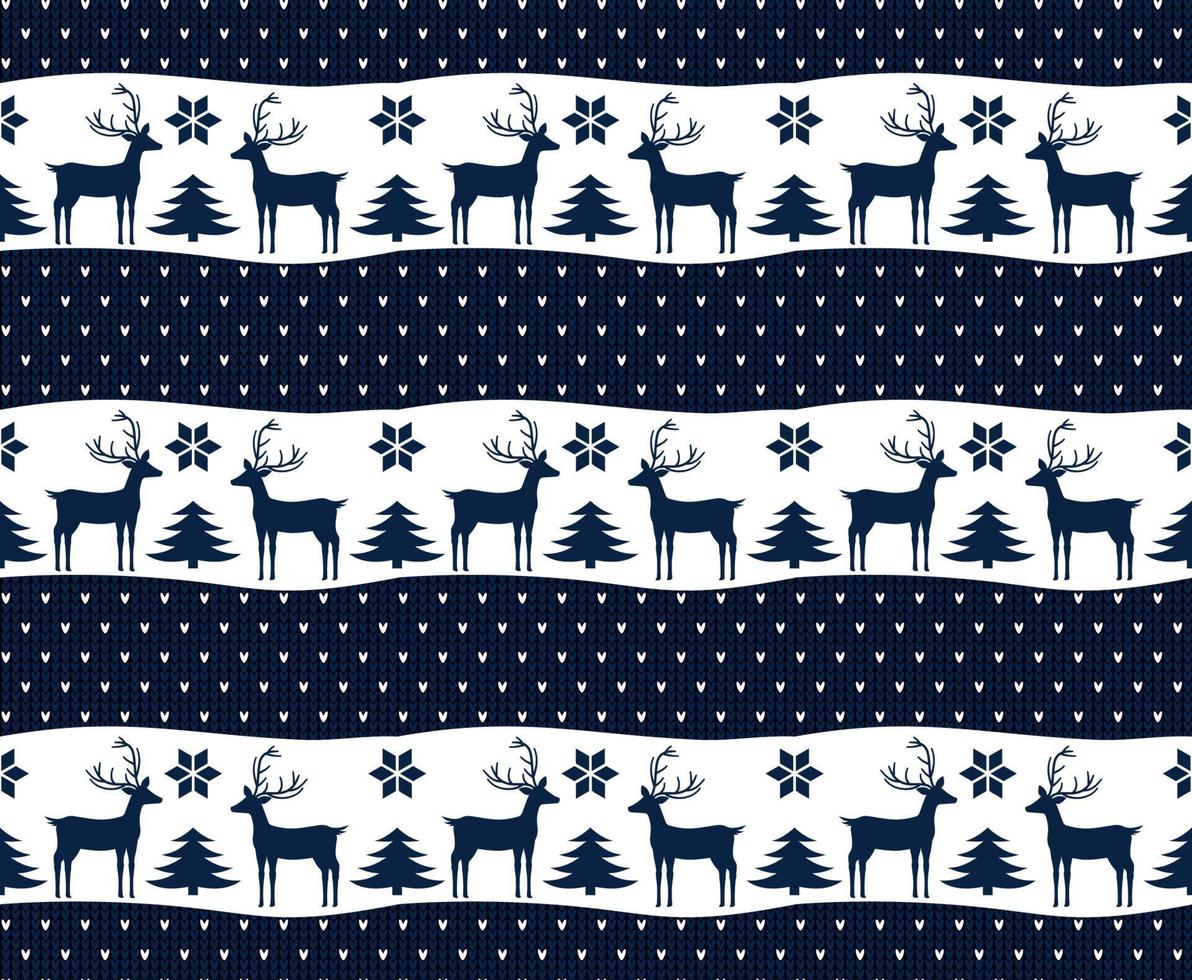 Knitted Christmas and New Year pattern esp 10 vector
