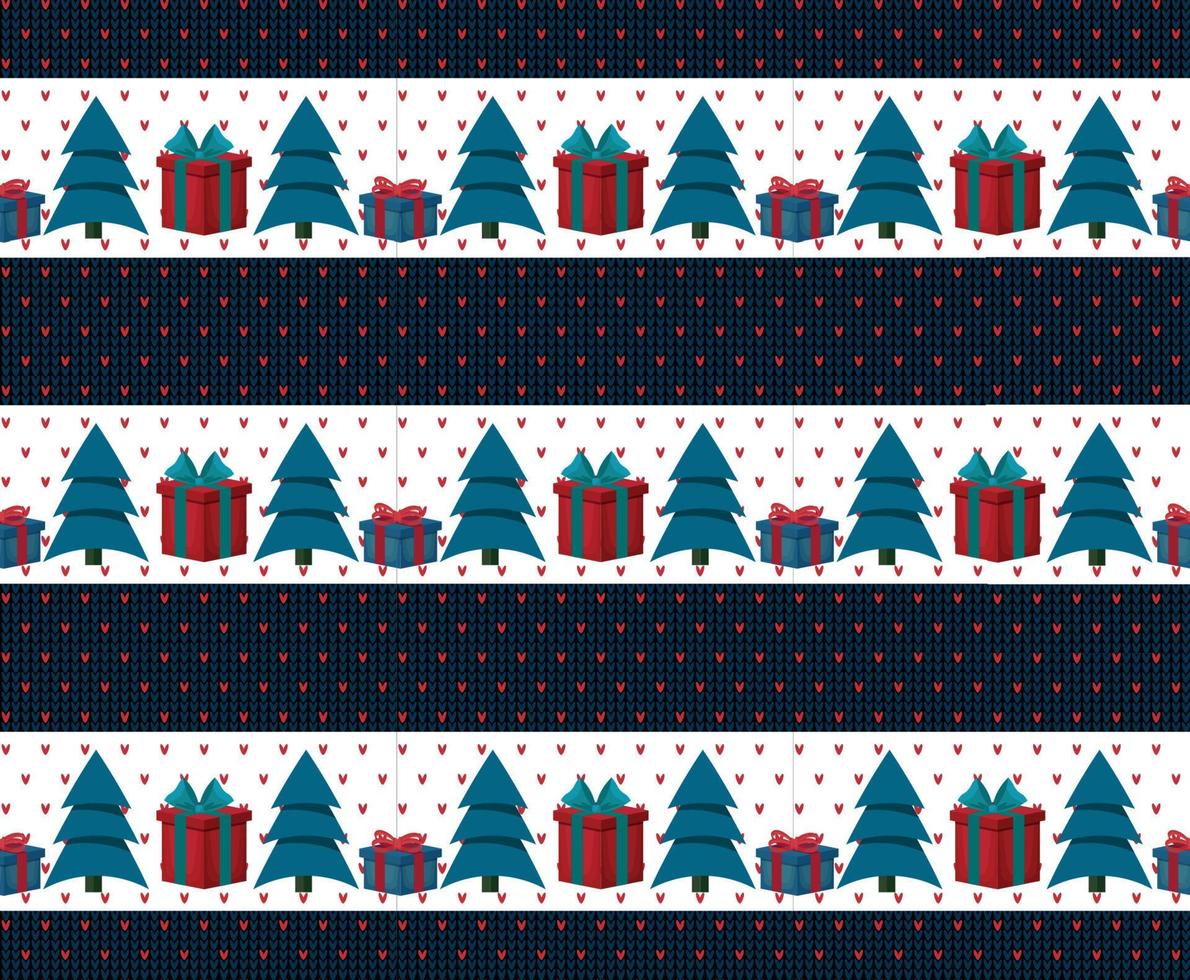 Knitted Christmas and New Year pattern esp 10 vector