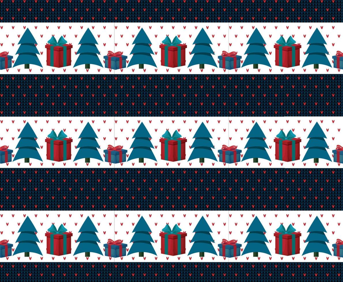 Knitted Christmas and New Year pattern esp 10 vector