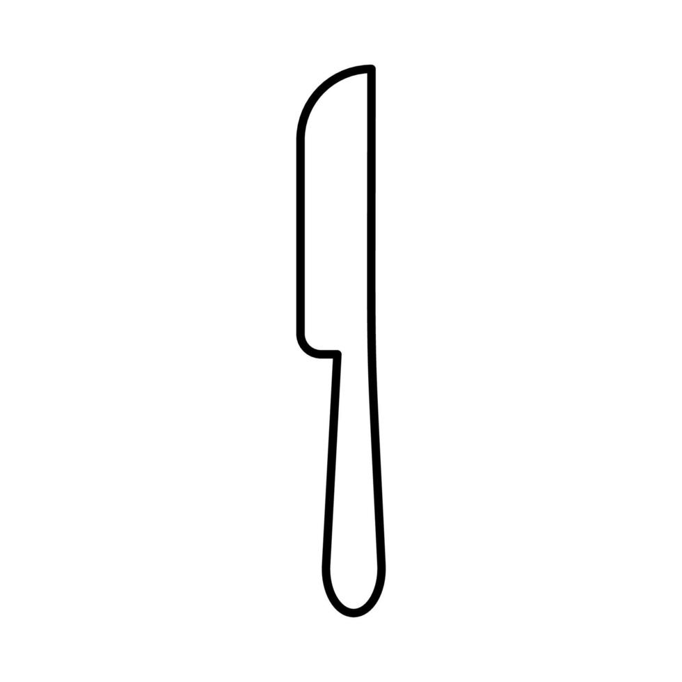 Outline, simple vector knife icon isolated on white background.