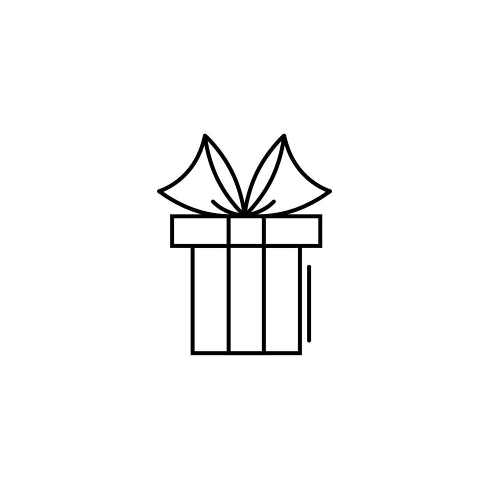 gift icon in line art style. Vector illustration