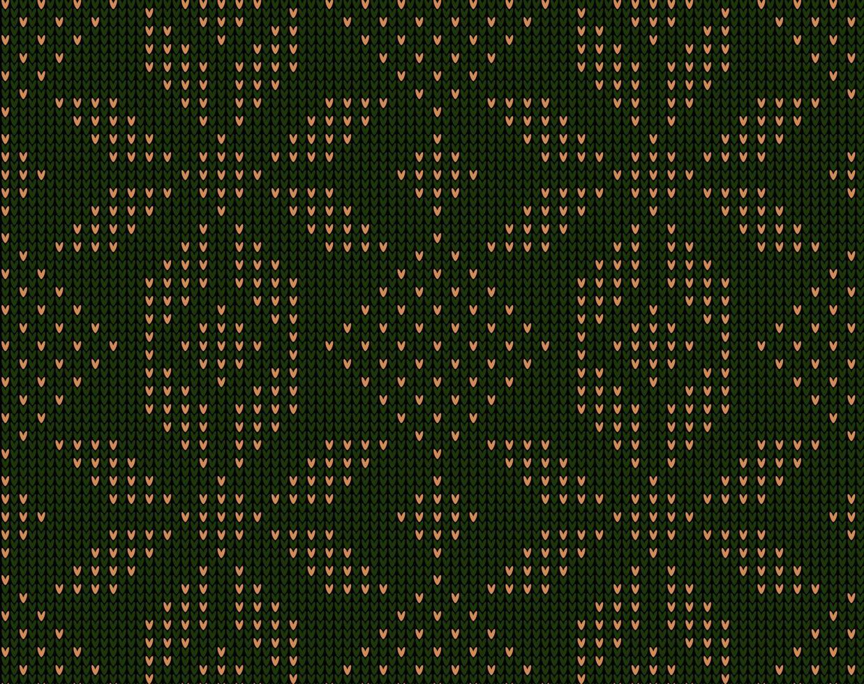 Knitted Christmas and New Year pattern. Wool Knitting Sweater Design. Wallpaper wrapping paper textile print. vector
