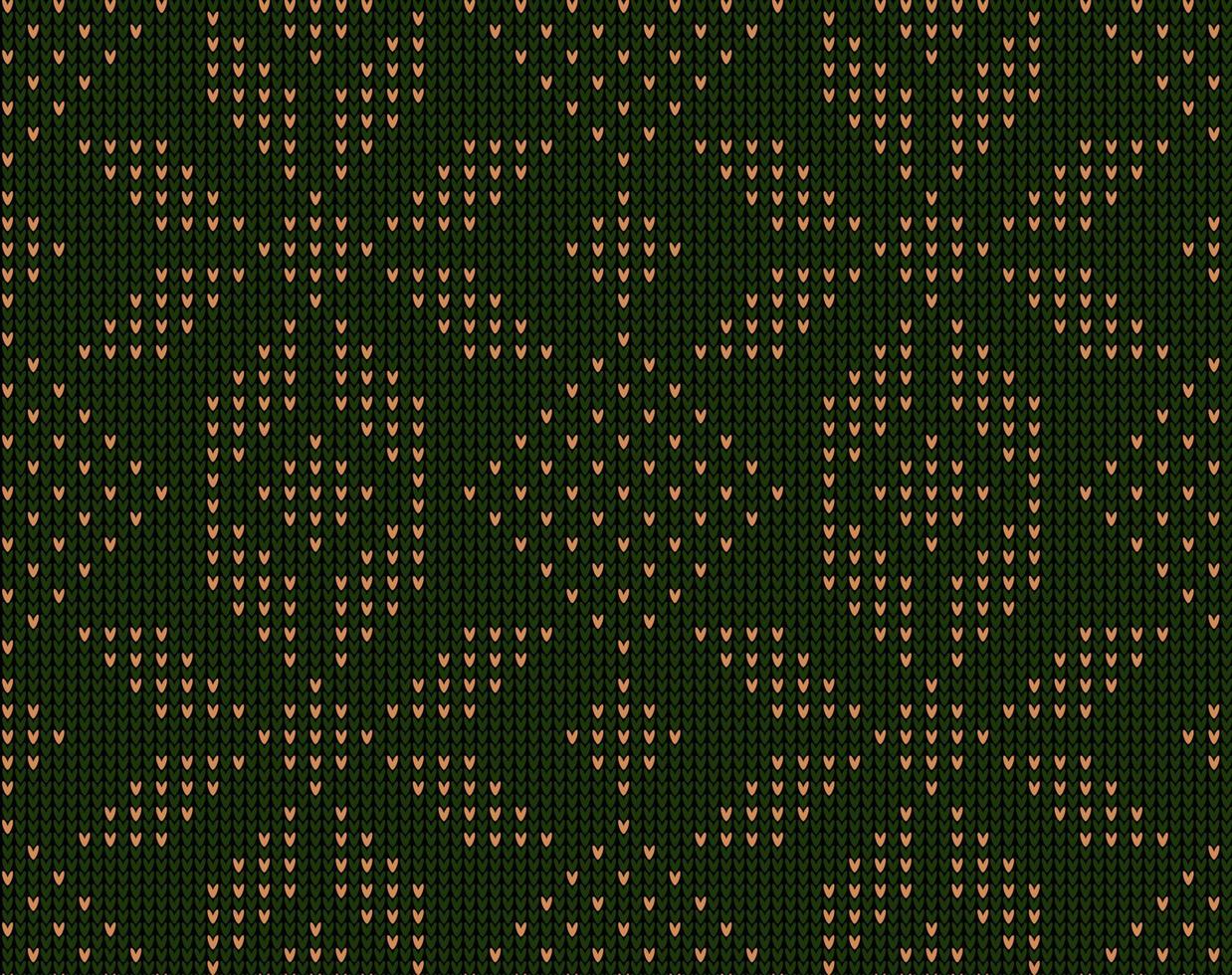 Knitted Christmas and New Year pattern. Wool Knitting Sweater Design. Wallpaper wrapping paper textile print. vector