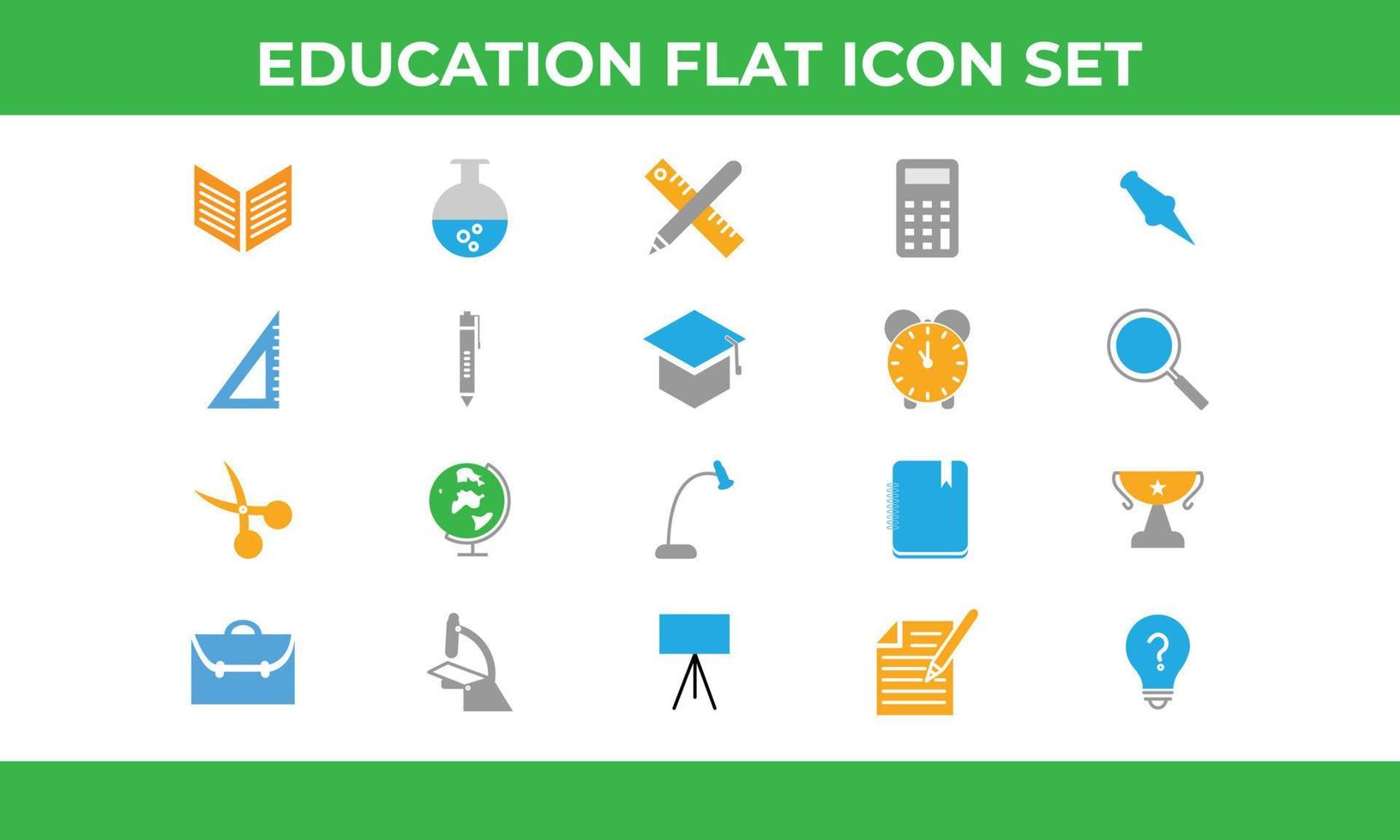 Education Flat Icons. suitable for website, mobile apps, print, presentation, infographic and any other project. vector