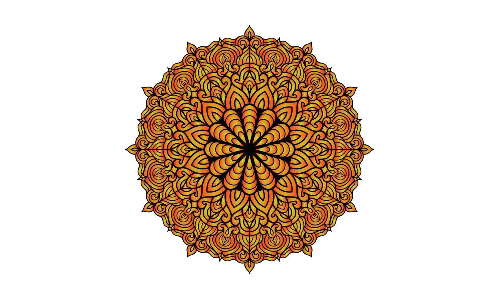 Colorful Mandala Illustration on doodle style. Vector hand drawn doodle mandala with hearts. Bright colors mandala design for print, poster, cover, brochure, flyer, banner, book cover.