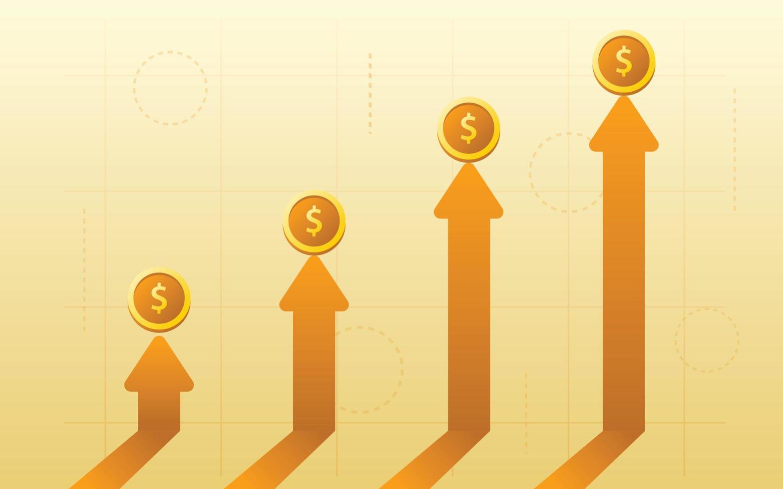 Financial management concept and investment, Flat design of pile coins or stack of coins. Vector Illustration and banner template.