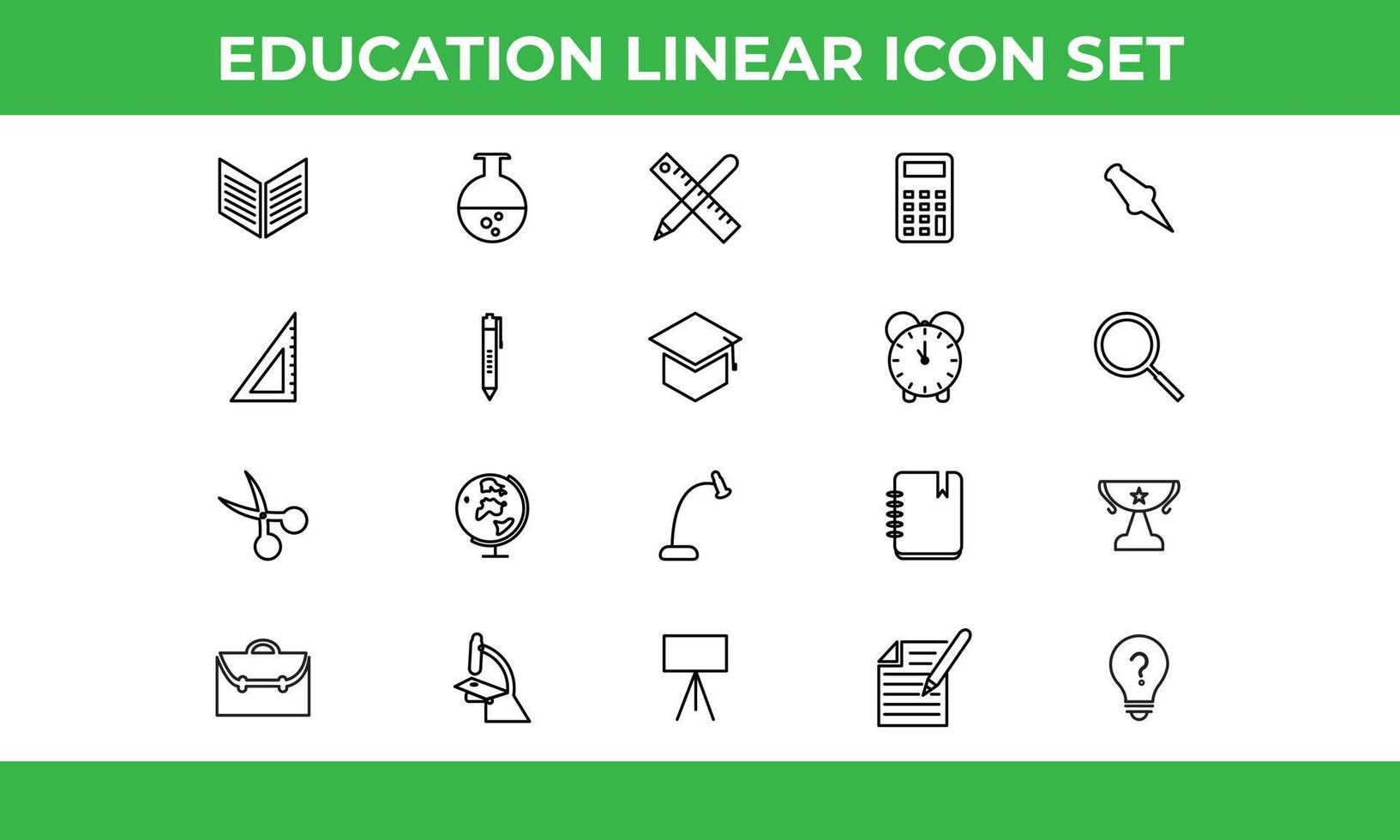 Education Linear Icons. suitable for website, mobile apps, print, presentation, infographic and any other project. vector
