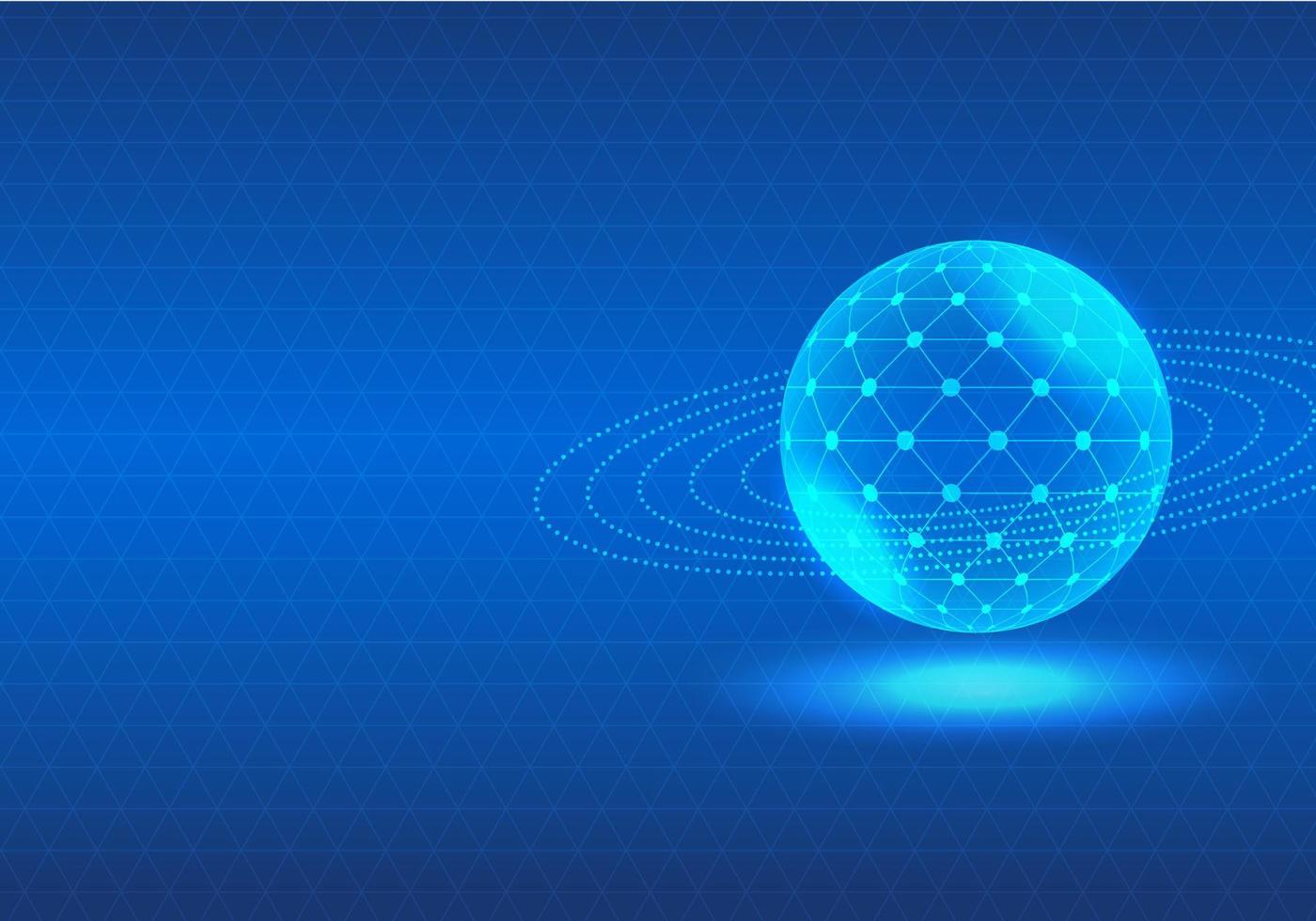Technology processor background It is a glowing blue sphere with lines connecting artificial intelligence technology within the circle. acts like a brain vector
