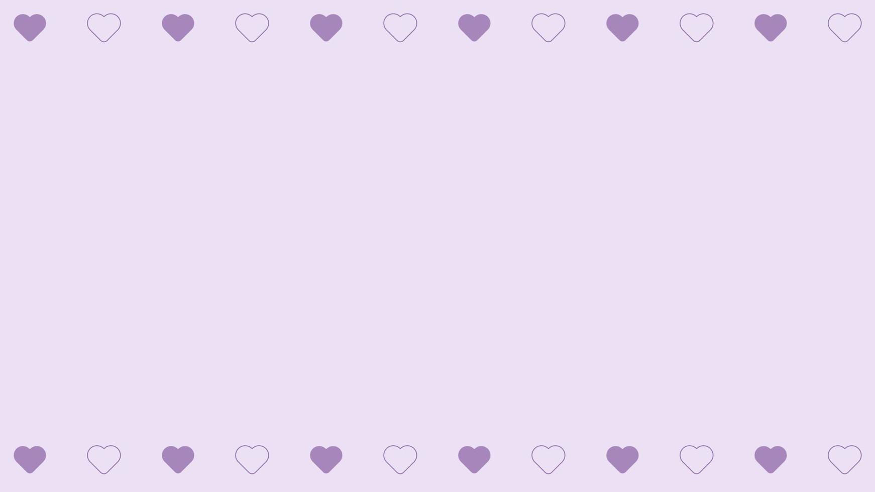 cute purple heart shape on pastel purple wallpaper illustration, perfect for banner, backdrop, postcard, wallpaper, and background vector