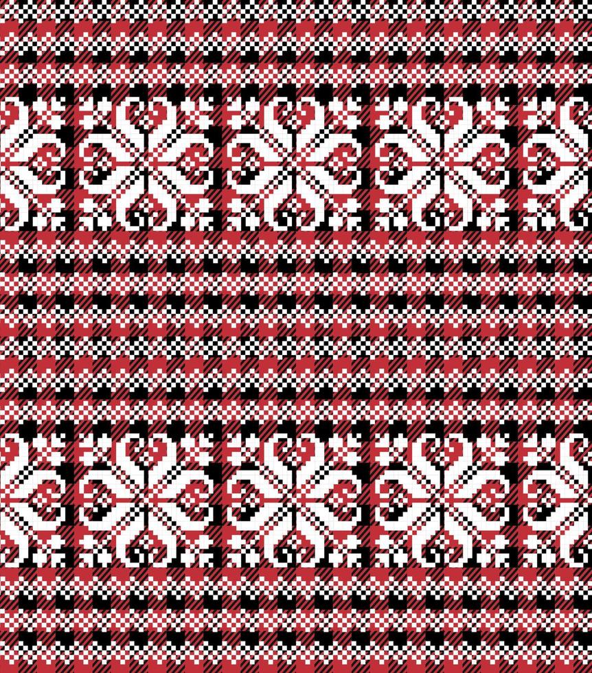 Christmas and New Year pattern at Buffalo Plaid. Festive background for design and print vector