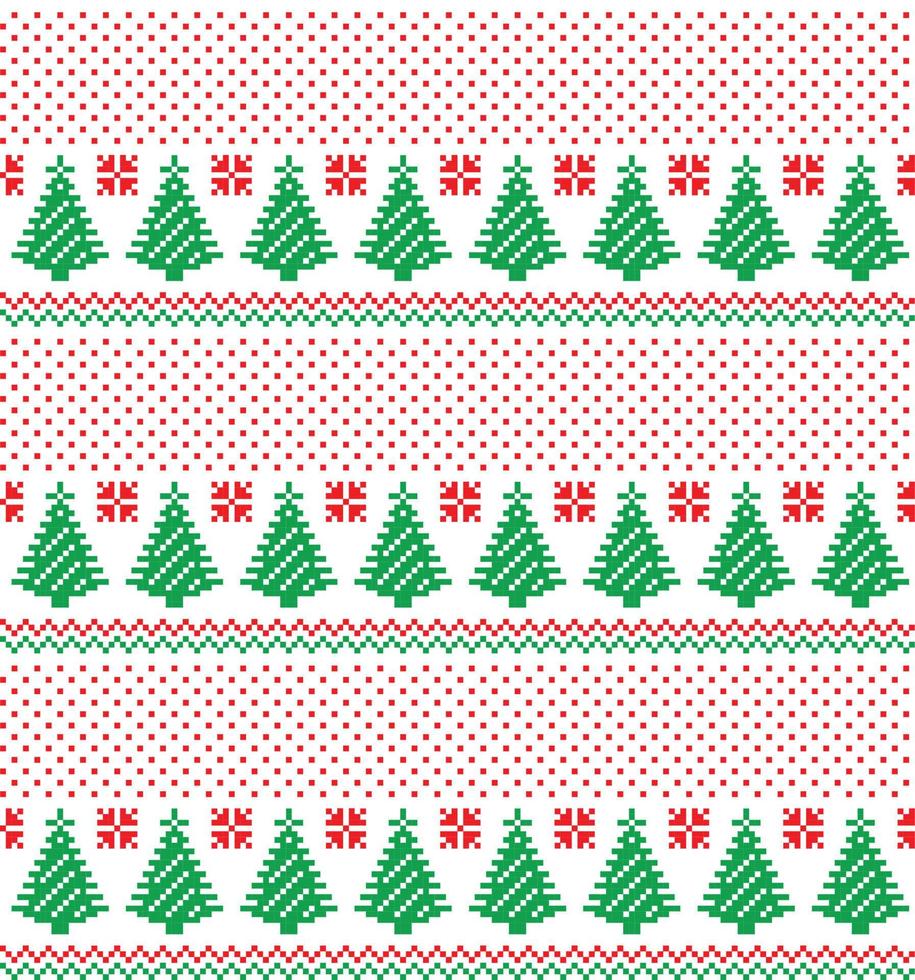 New Year s Christmas pattern pixel vector illustration eps