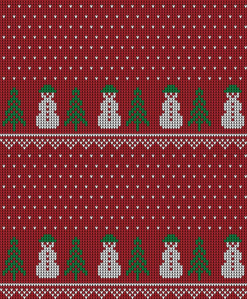 Knitted Christmas and New Year pattern in cow. Wool Knitting Sweater Design. Wallpaper wrapping paper textile print. vector