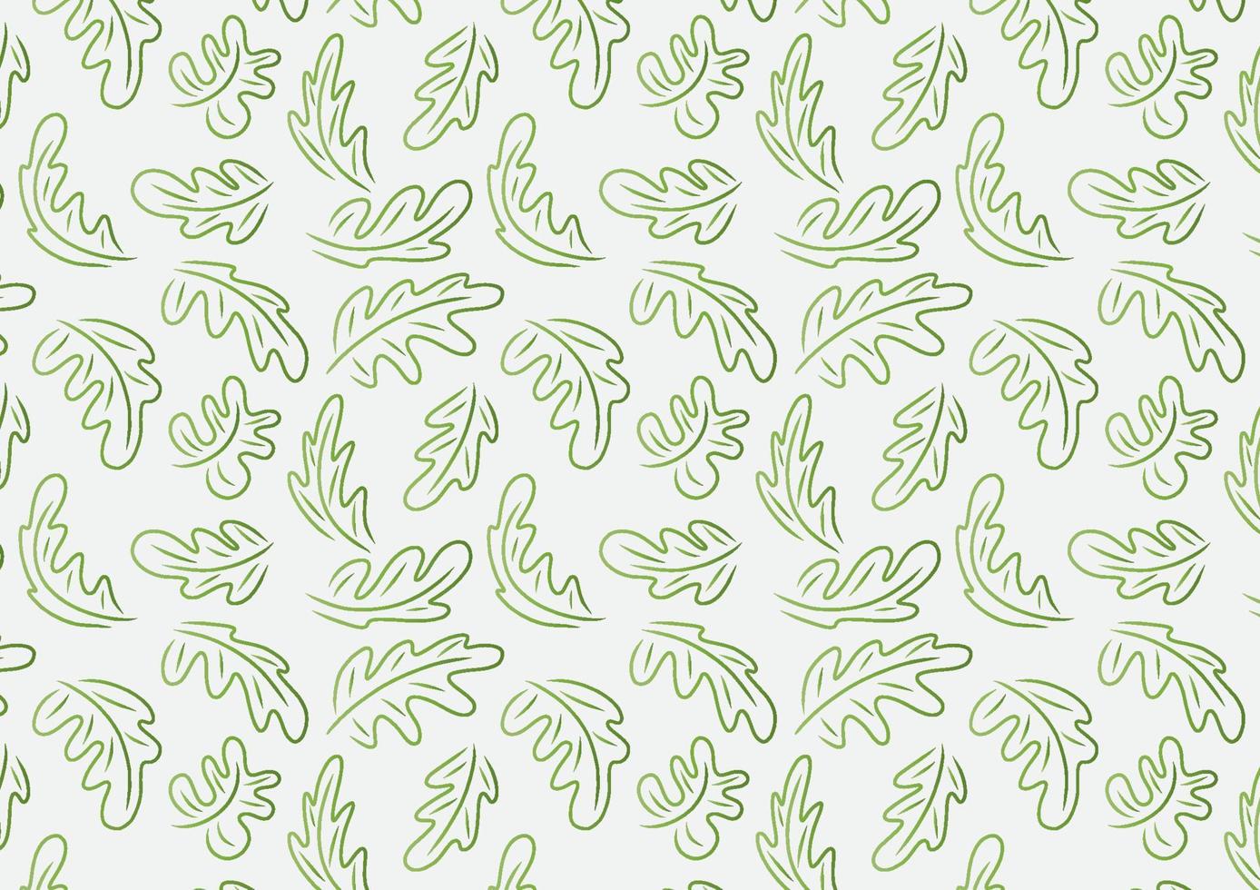 Seamless pattern green leaf cute hand drawing background vector