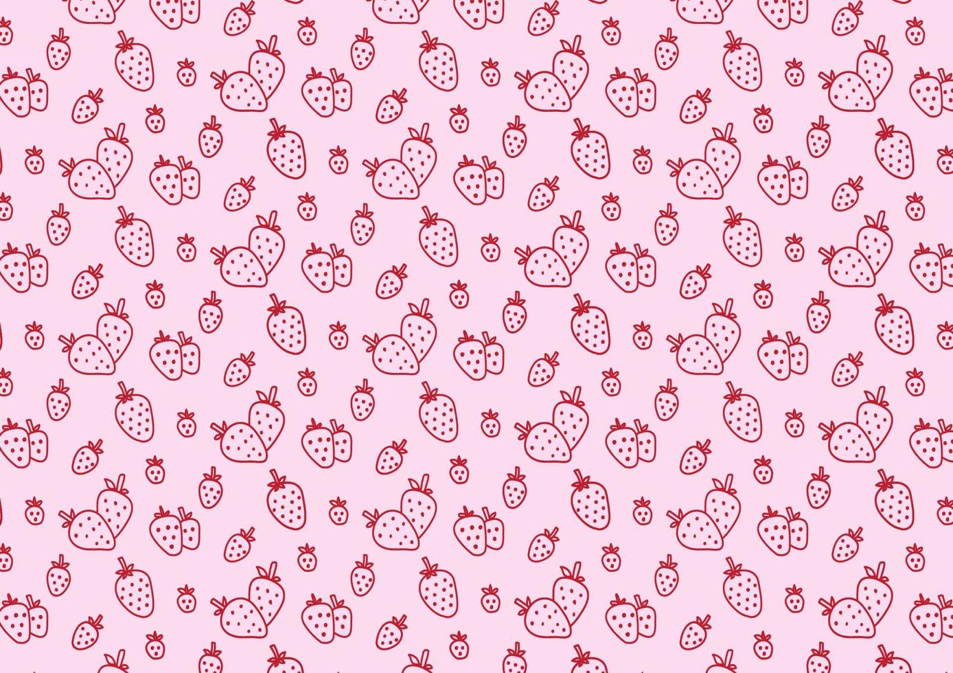 Strawberry seamless pattern cartoon pink background vector