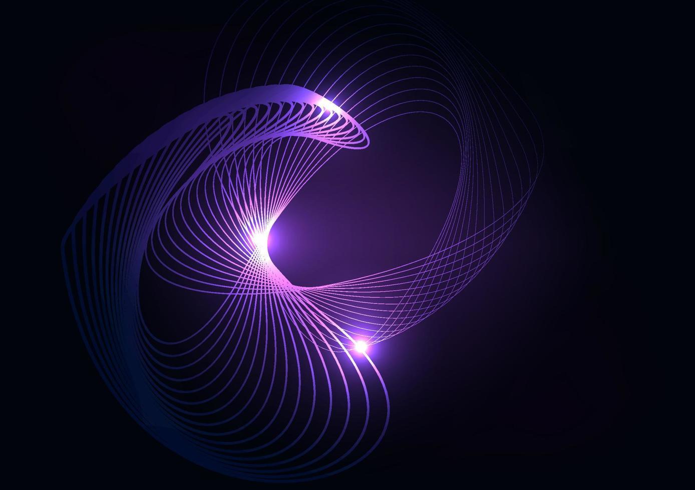 Abstract modern design line curve space technology purple background vector
