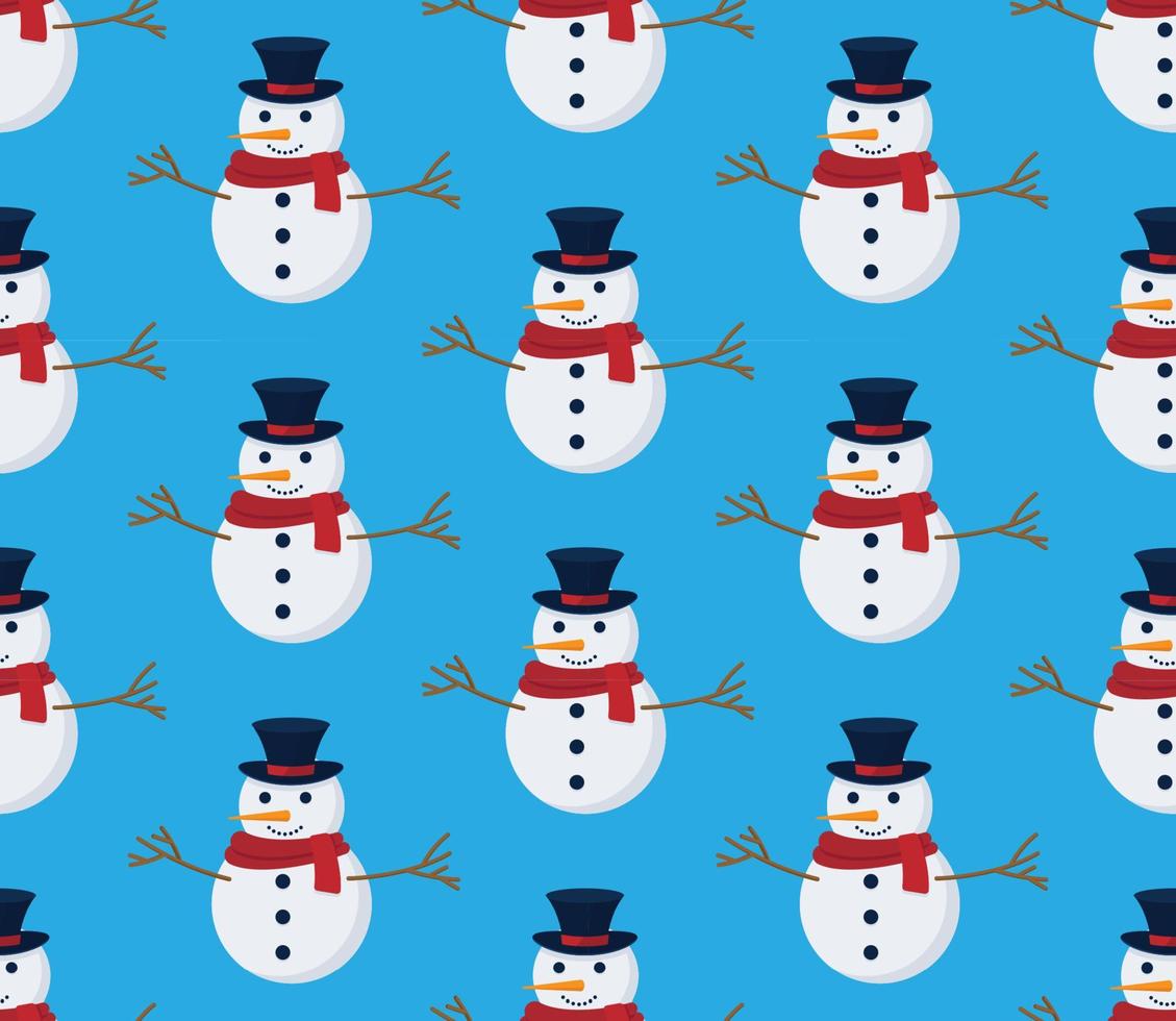 Christmas seamless pattern with snowman, Perfect for wallpaper, wrapping paper, pattern fills, winter greetings, web page background, Christmas and New Year greeting cards vector