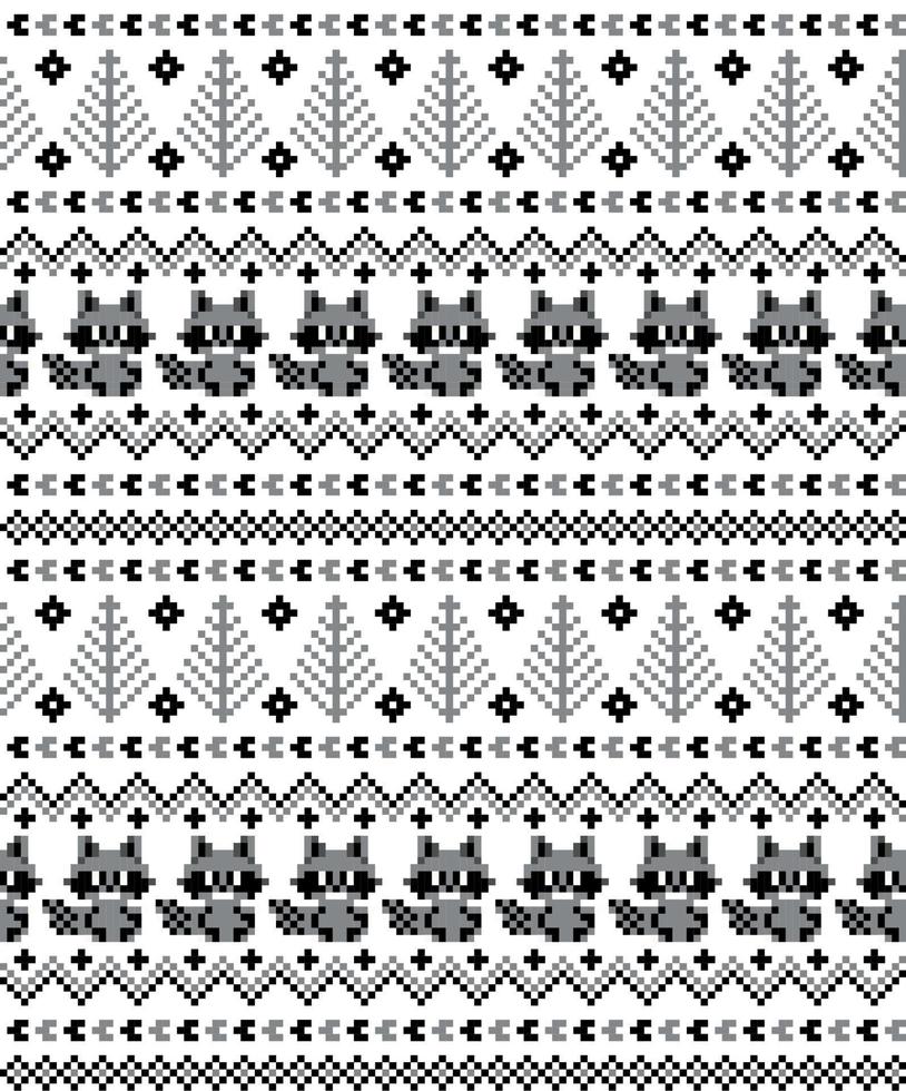 New Year's Christmas pattern pixel vector illustration