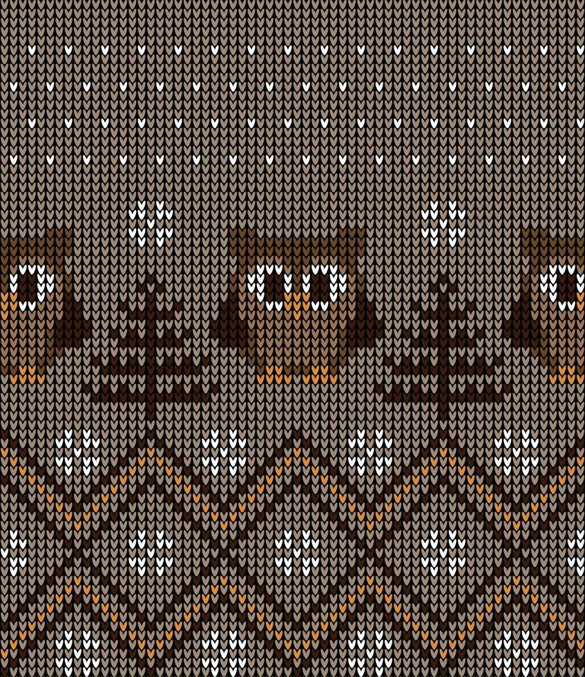 New Year's Christmas pattern knitted with owls vector illustration eps