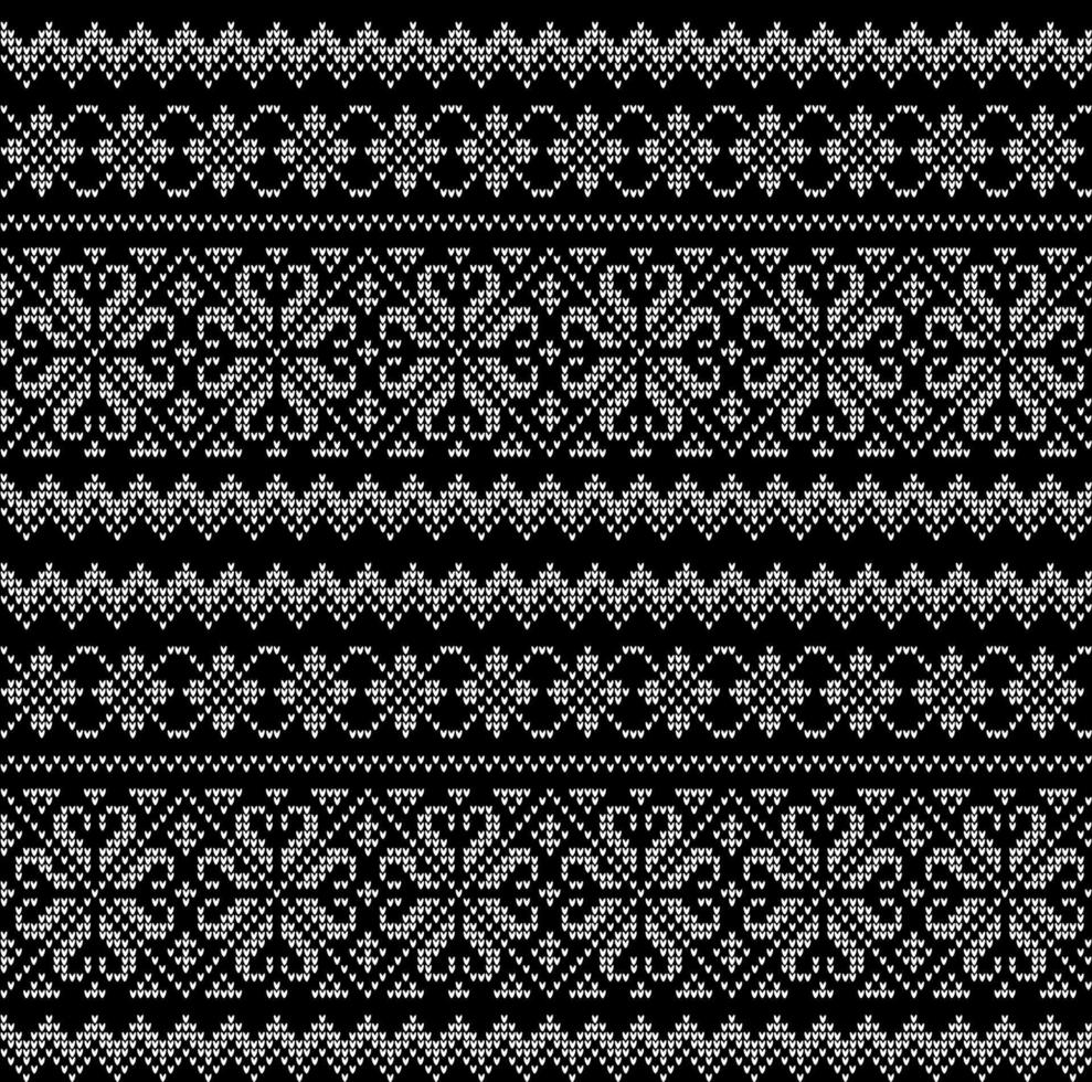 Knitted Christmas and New Year pattern. Wool Knitting Sweater Design. Wallpaper wrapping paper textile print. vector