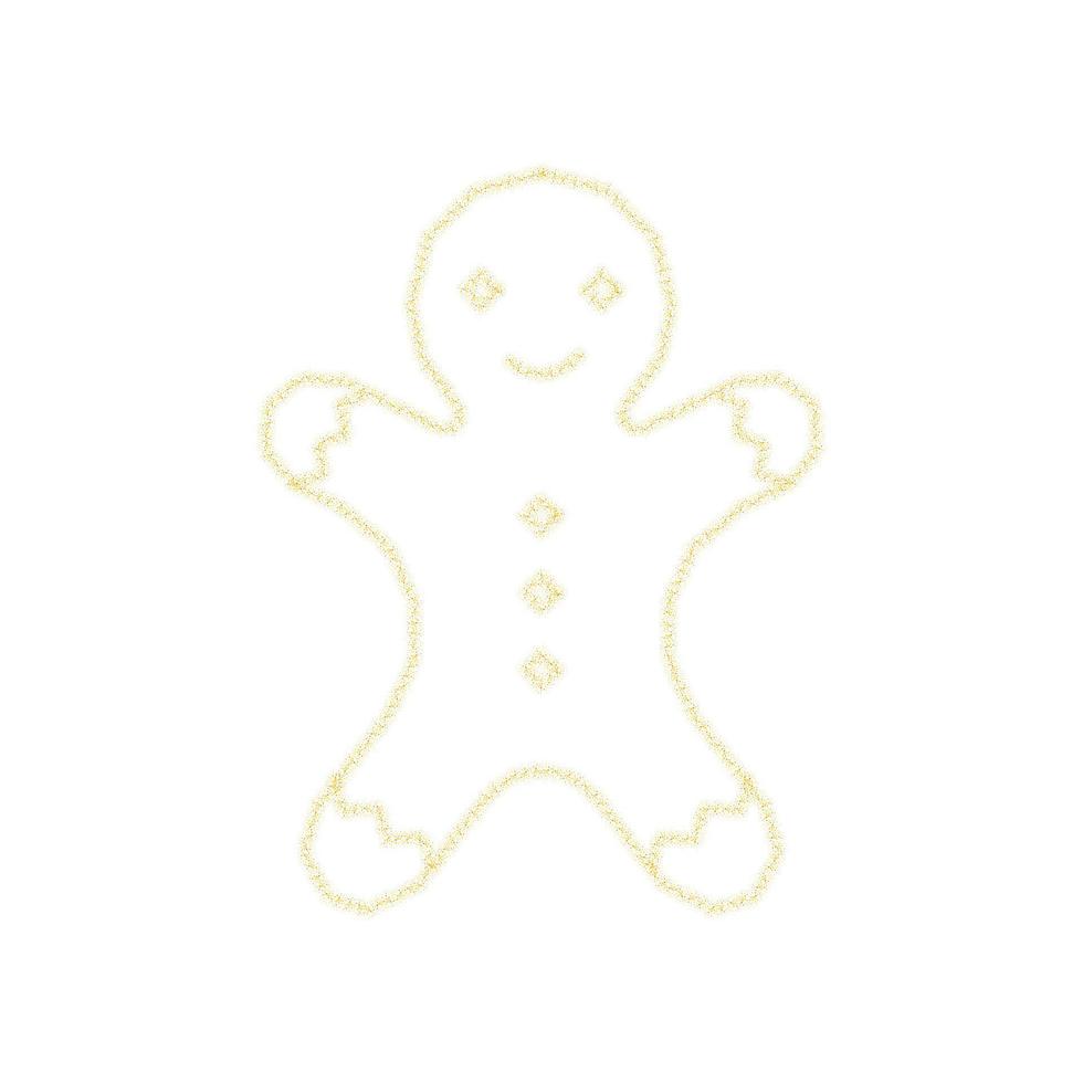 Christmas golden cookies Christmas decoration of gold glitter shining sparkles on white transparent background. Vector glittering shine christmas cookies for Christmas or New Year design template