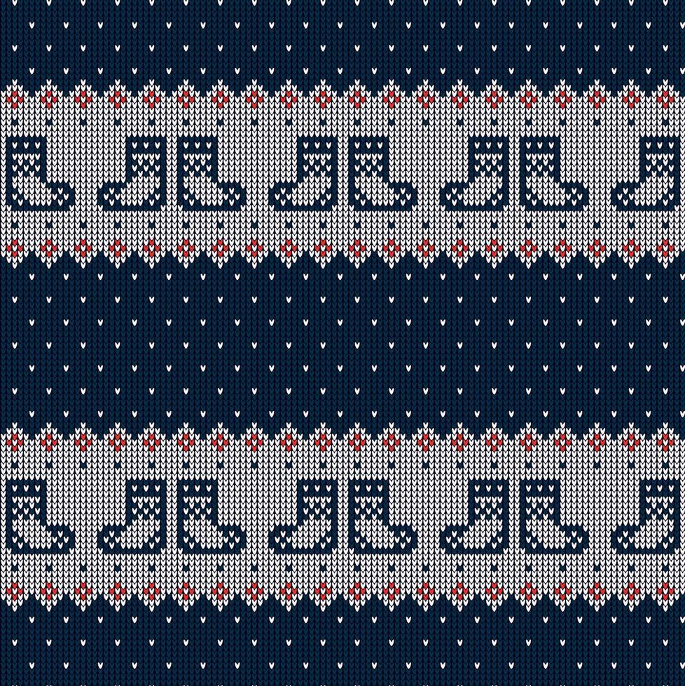 Knitted Christmas and New Year pattern vector