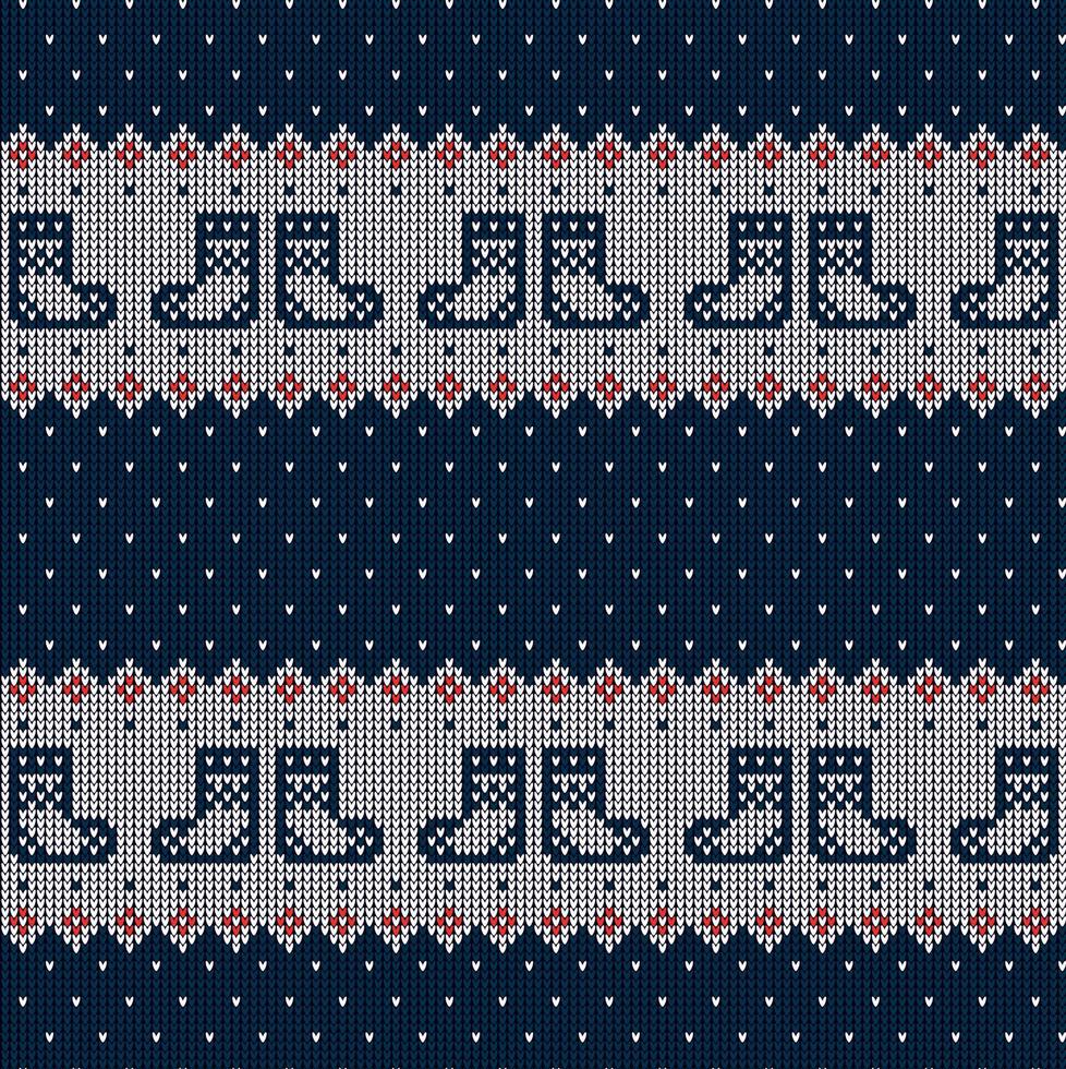 Knitted Christmas and New Year pattern vector