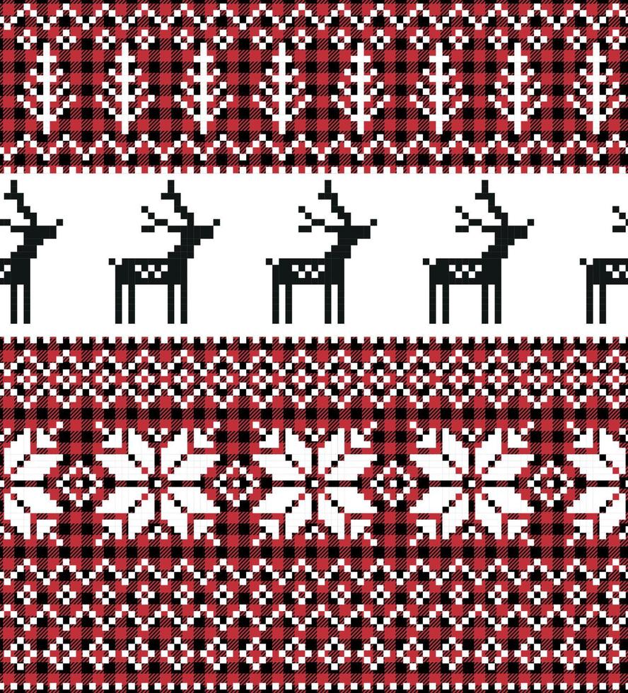 Christmas and New Year pattern at Buffalo Plaid. Festive background for design and print vector