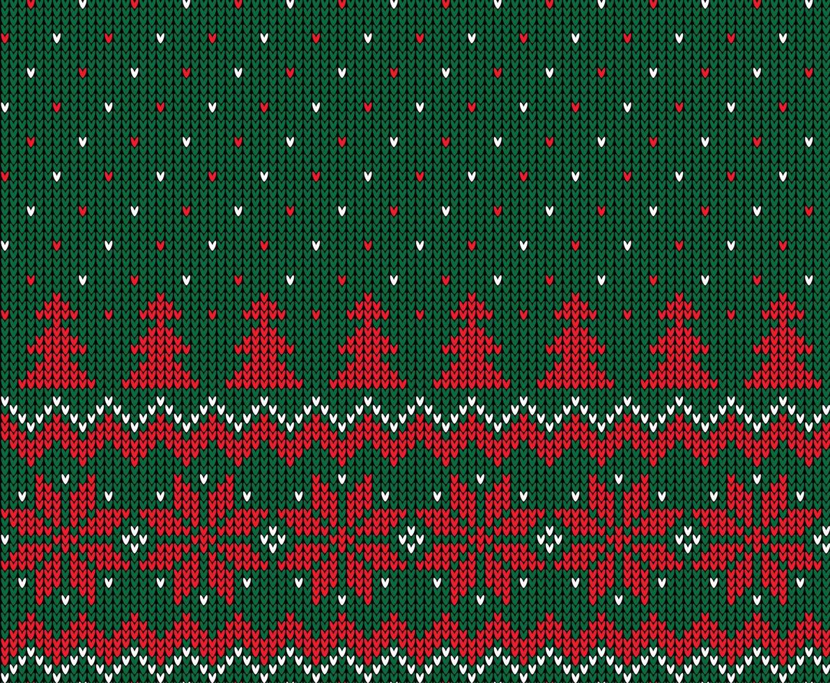 Knitted Christmas and New Year pattern in cow. Wool Knitting Sweater Design. Wallpaper wrapping paper textile print. vector