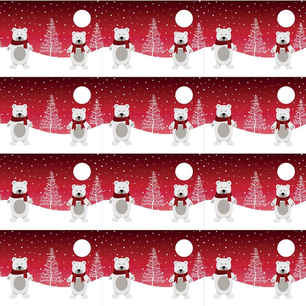 Cute penguin in Christmas and New Year winter seamless pattern. vector