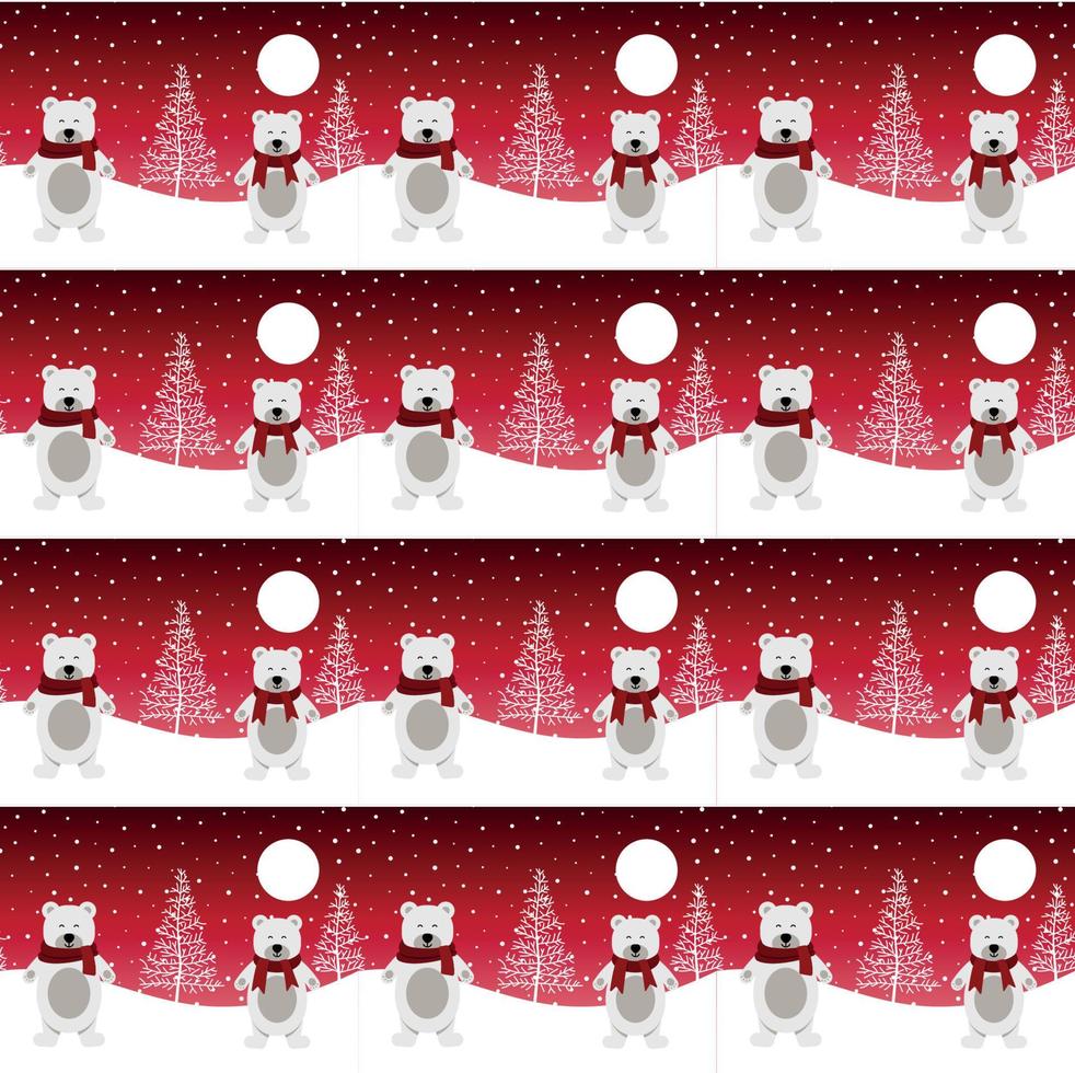 Cute penguin in Christmas and New Year winter seamless pattern. vector