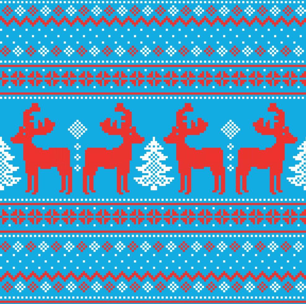New Year's Christmas pattern pixel vector illustration