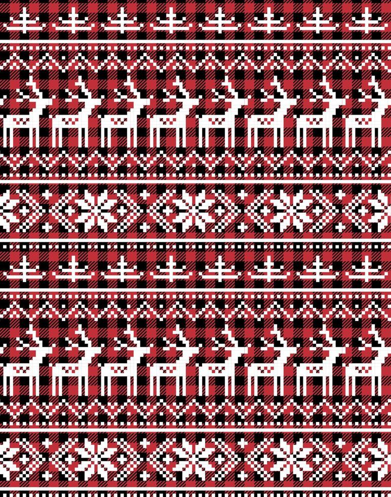 patrón de navidad y año nuevo en buffalo plaid. fondo festivo para diseño e impresión vector