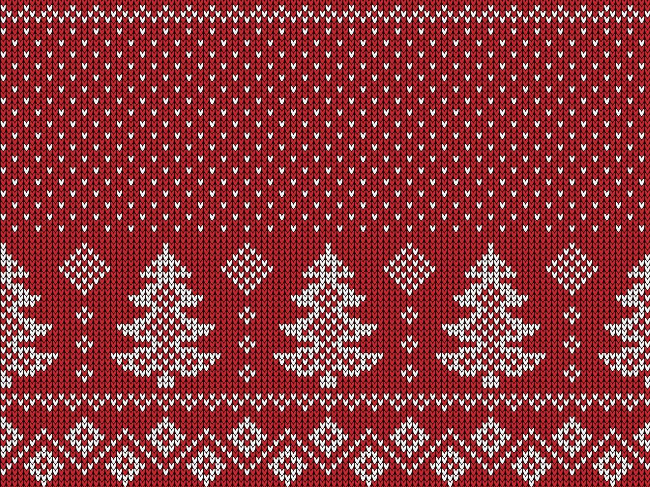 Knitted Christmas and New Year pattern in cow. Wool Knitting Sweater Design. Wallpaper wrapping paper textile print. vector