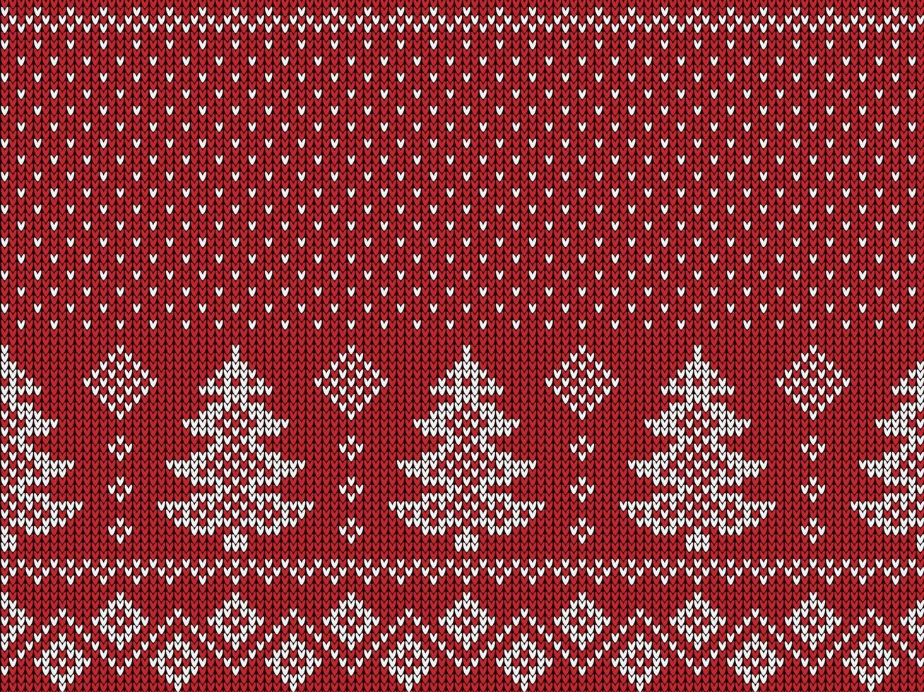 Knitted Christmas and New Year pattern in cow. Wool Knitting Sweater Design. Wallpaper wrapping paper textile print. vector