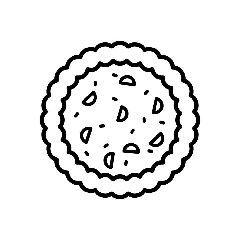 icono de pastel de manzana de vector de contorno aislado sobre fondo blanco.