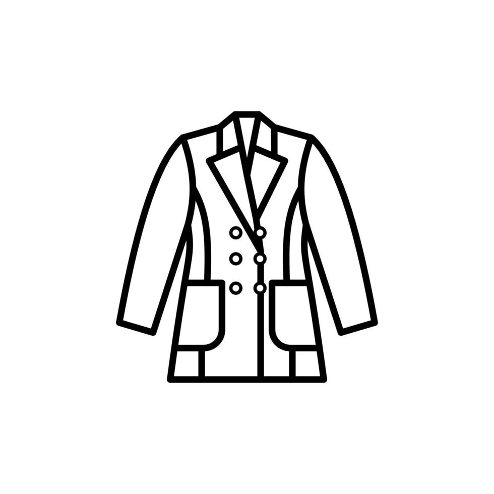 Outline, simple vector jacket icon isolated on white background