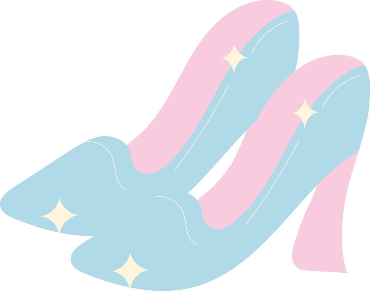 ilustración de zapatillas de cristal rosa vector