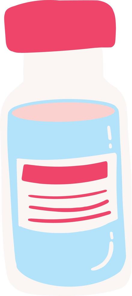 Cute tiny vaccine bottle illustration vector